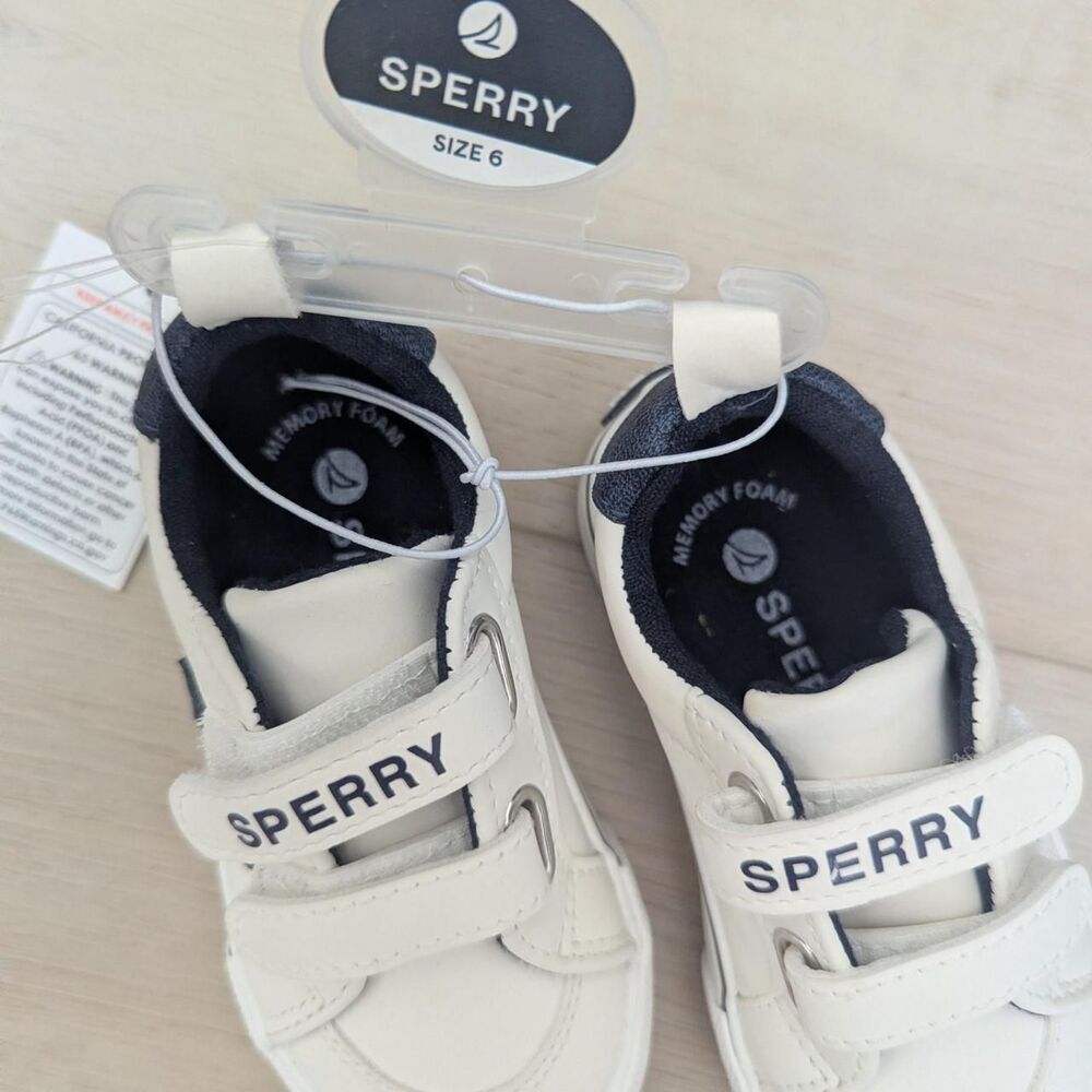 Sperry Cream and White Sneakers Toddler Size 6